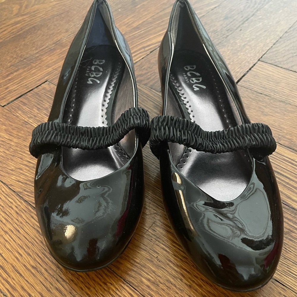 Black BCBG Satin Leather Children’s Party Shoe